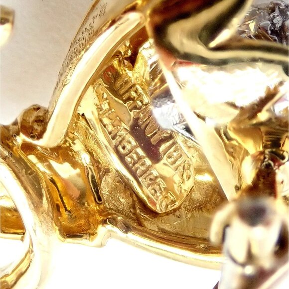 Authentic! Tiffany & Co Schlumberger 18k Yellow Gold Platinum Diamond Pin Brooch - Picture 4 of 14